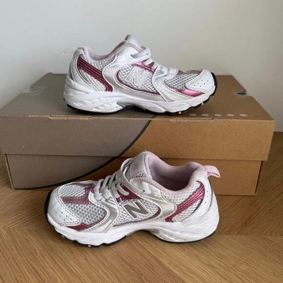 New Balance 530 White/Metallic Pink Toddler Sneakers - SZ 11 C - Picture 9 of 11